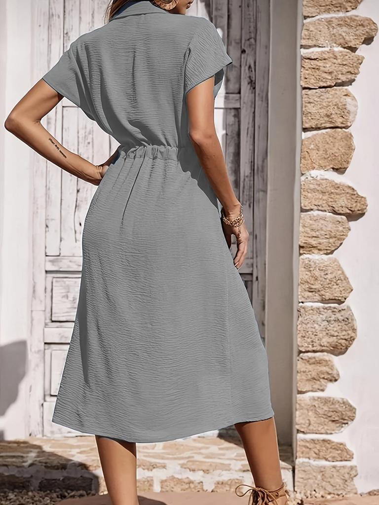 Elegant Fashion Women's Summer Dress with Waist-Cinching Belt - Versatile and Casual for 2026