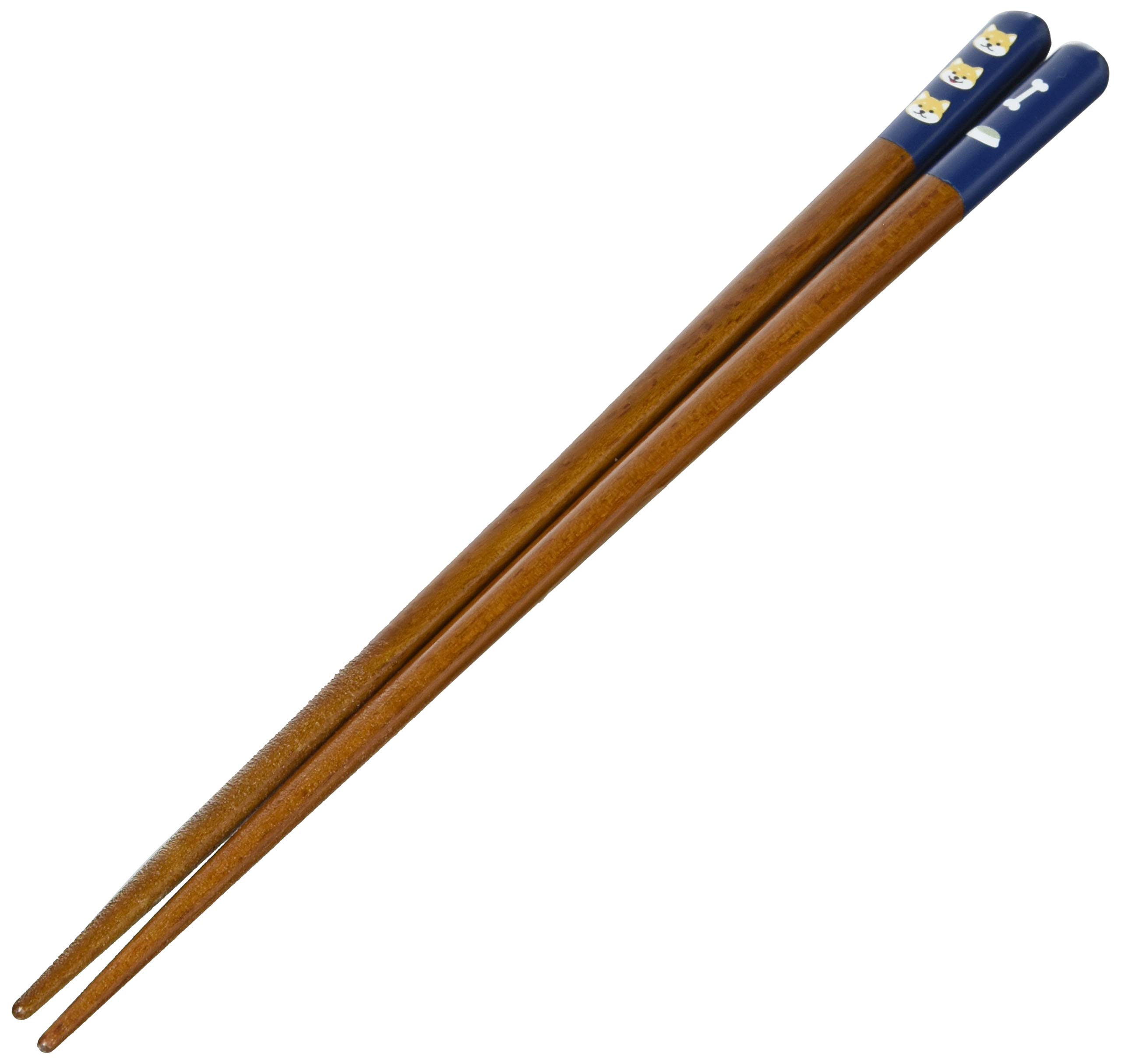 Rounded Shiba Inu Design Tanaka-hashi Chopsticks, Natural, 23.0cm, Tip, (Dishwasher Safe)