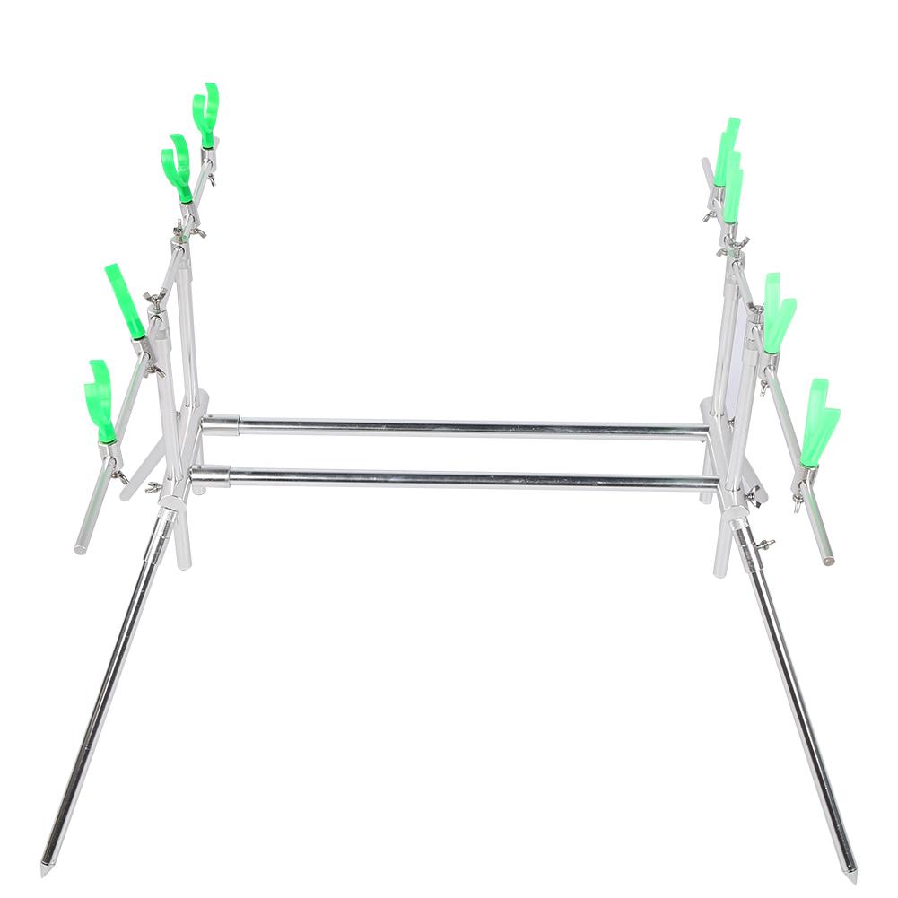 5 Head Aluminum Alloy Fishing Rod Holder Bracket Bite Alarm Telescopic Fish Frame Accessories