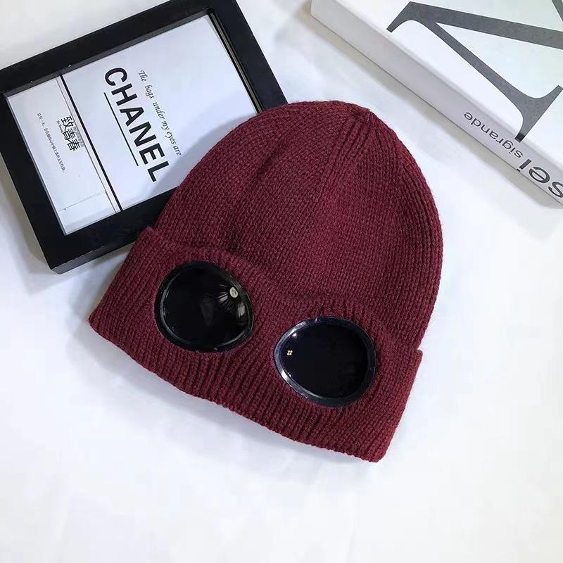 Unisex Herren Damen Strickmütze mit Brille Winddicht Winterwärmer Ski-Beanies Weich Warm Rutschfest Ohrenschutz Garros