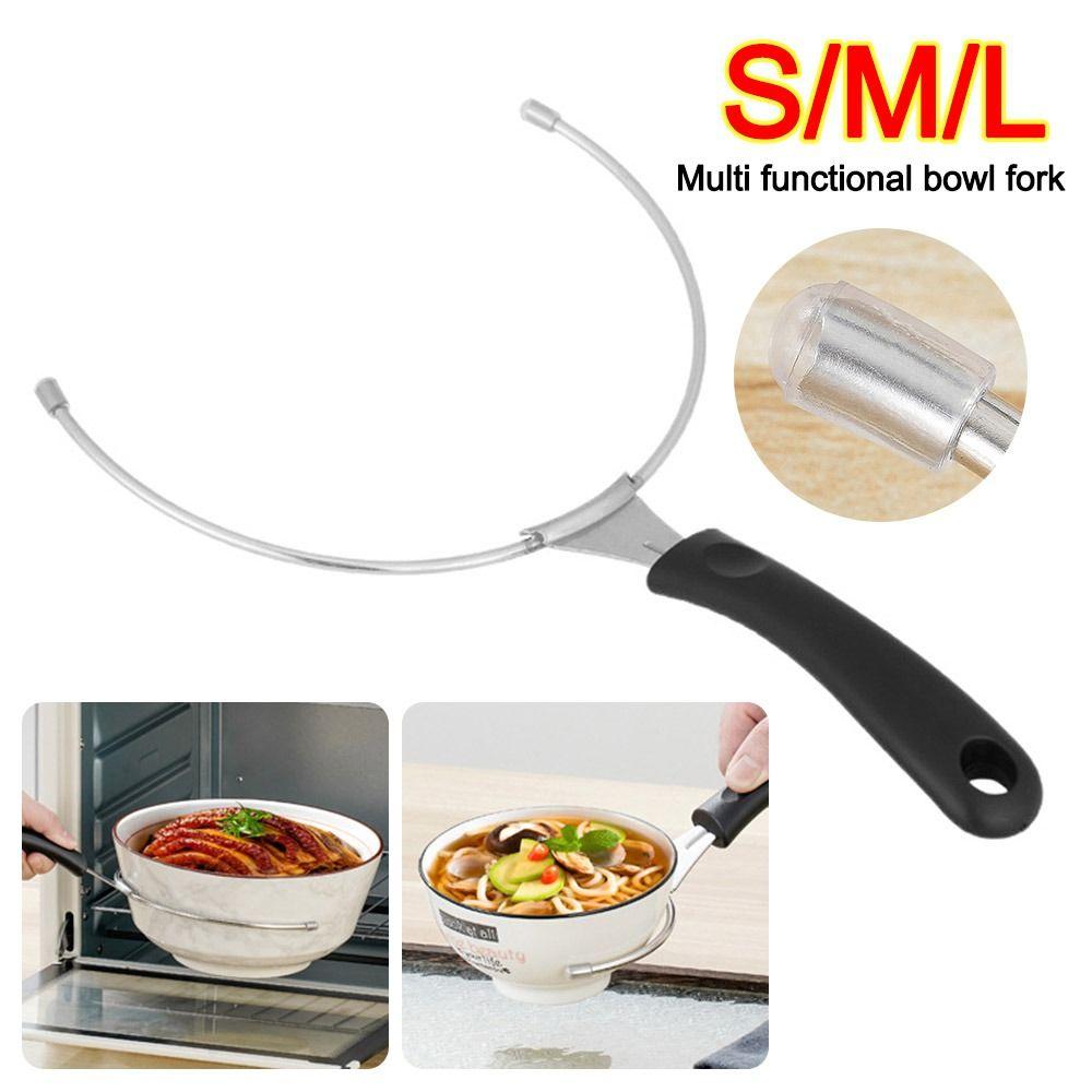 Stainless Steel Soup Bowl Fork Anti-Scalding Bowl Tongs Bowl Gripper  for Serving Hot Pots