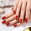Aurora Wearable Short Oval Nails - 32 Pieces In Orange-Red