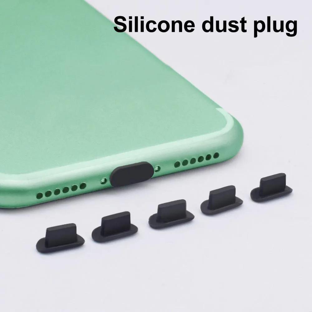 Type C & Lightning Silicone Dust Plugs, Anti-Dust Port Cap, Waterproof Cover for iPhone 15 Series Samsung Xiaomi Android