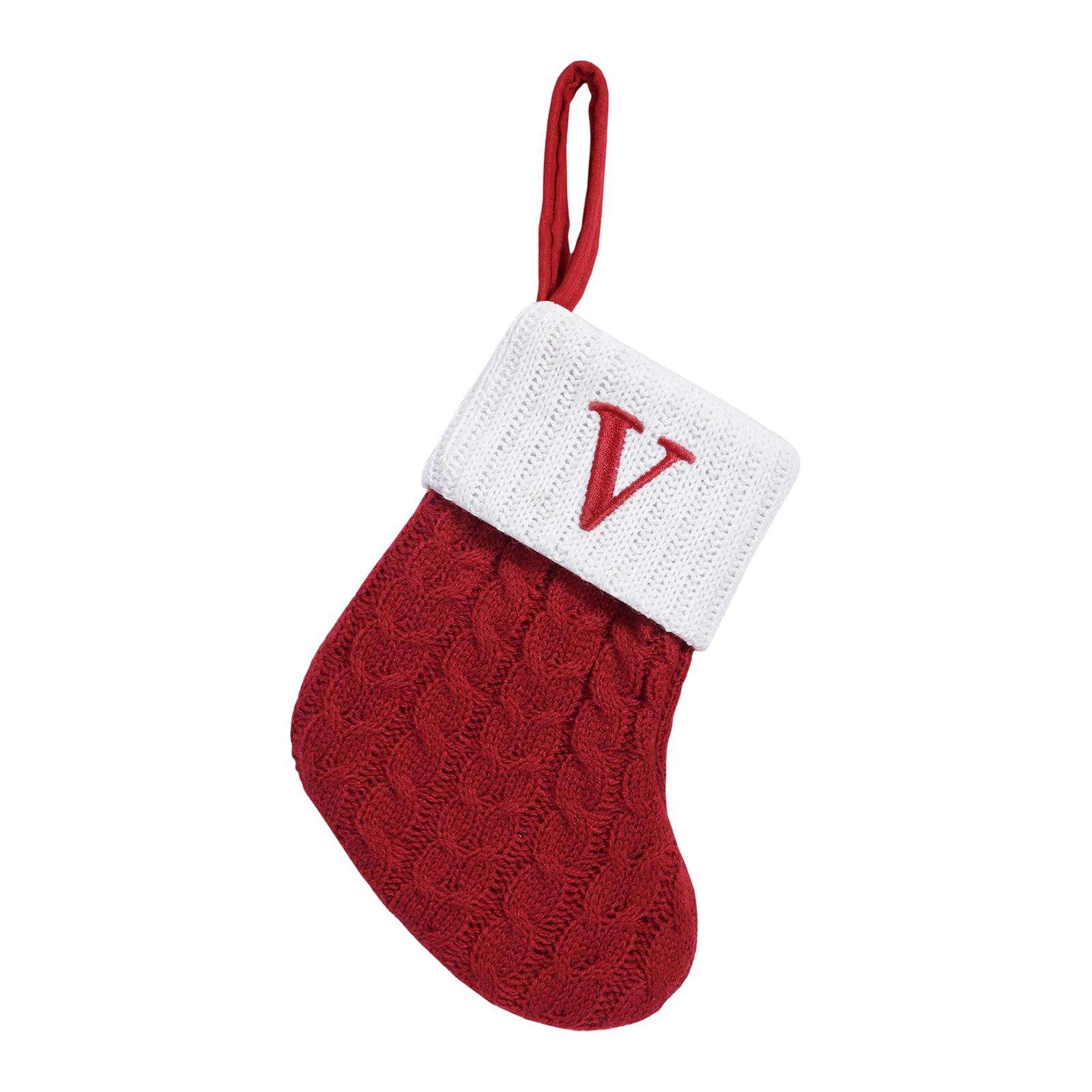 Рождественские Изысканные Красные Рождественские Носки Письмо Конфетный Мешок Украшение Подарочный Мешок Украшение Рождественской Елки One Size