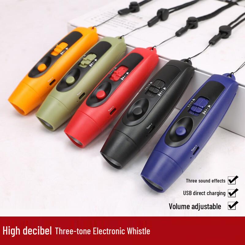 USB Rechargeable Electronic Whistle with Light