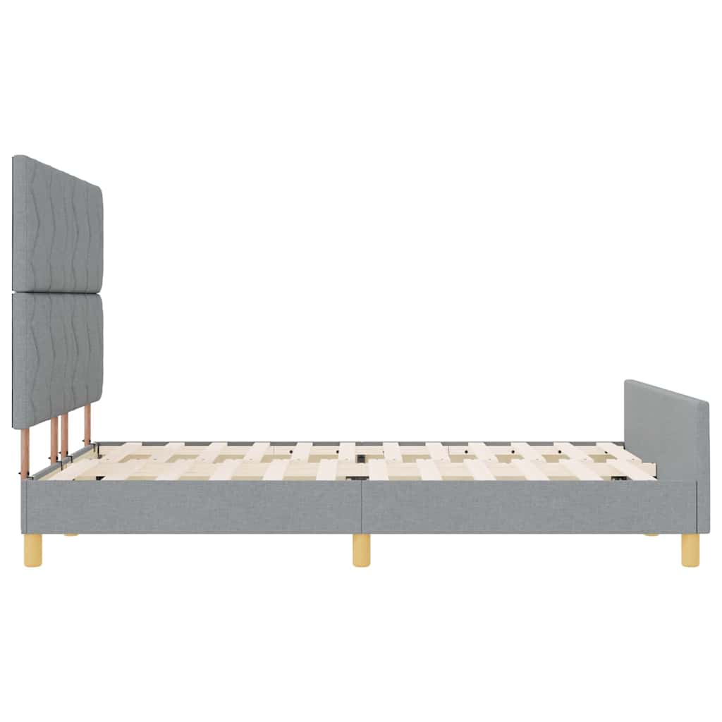 Bed Frame with Headboard Light Grey 140 x 190 cm Fabric