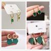 Green Color Hanging Earrinsg for Women Luxury Crystal Wedding Zircon Imitation Pearl Drop Earrings New Trend Boucle Oreille