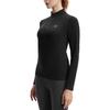FILA Fleece Mock Neck Half-Zip Knit Long Sleeve T-Shirt Women Tops Deep-Black A11W511218FBK