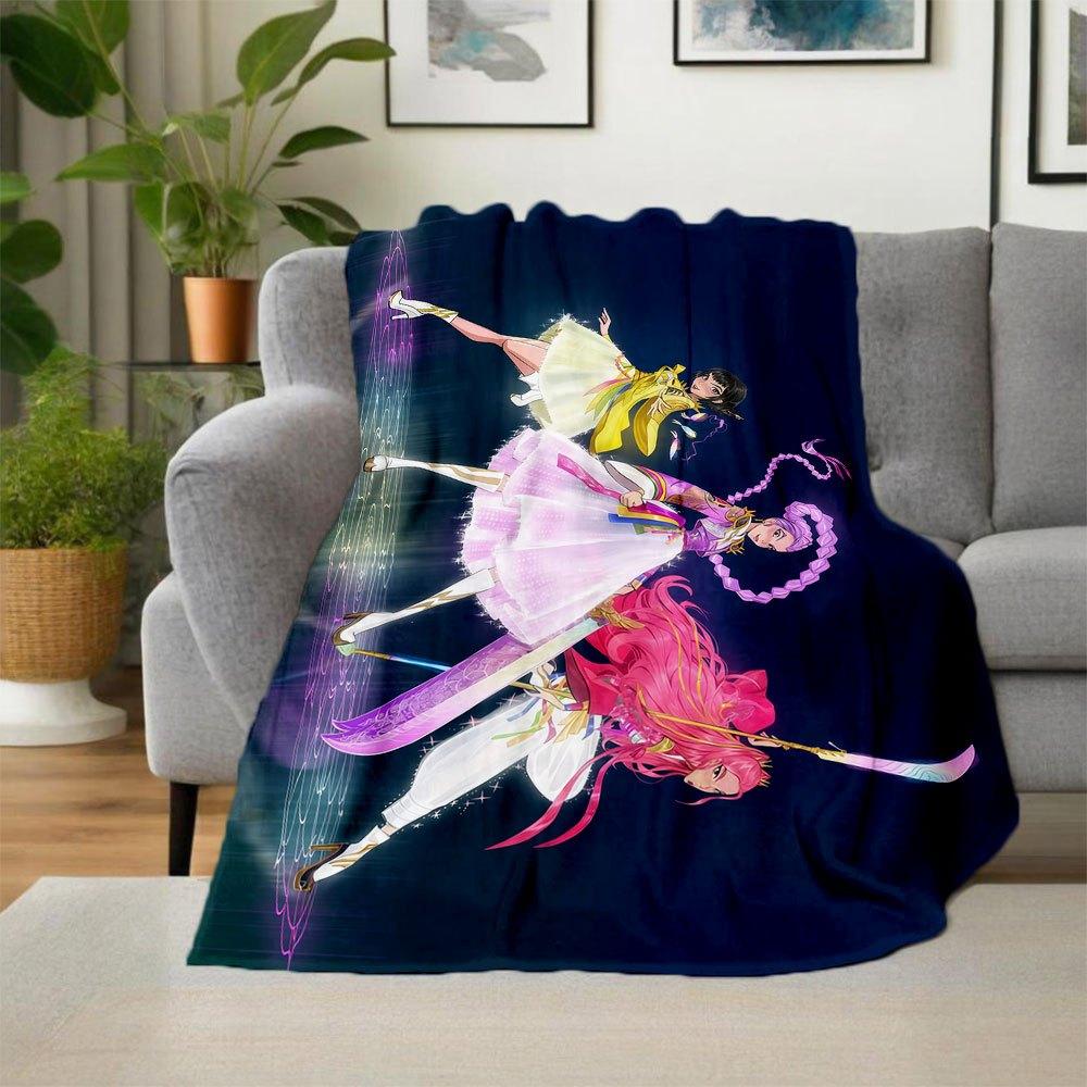 "Enchanted Ballerina Dance Fantasy Art Print"Blanket Lightweight Flannel Throw Blanket for Sofa, Bed, Travel, Camping, Livingroom, Office, C