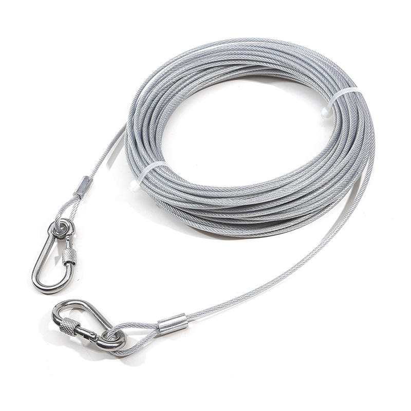 Outdoor Stainless Steel Dog Leash Heavy Duty Dog Tie Out Cable Pet Runner Cable Leads for Yard, Line Tether for Medium Large Dogs