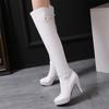 Fashion 2025 Black High Heels Over The Knee Boots Women Platform Thigh High Boots Autumn Winter Long Boots Shoes Sexy White Red 31-46