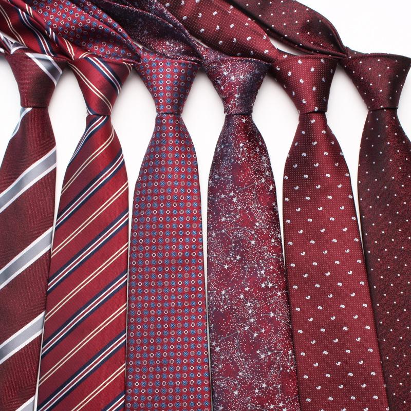 Business Dress Suit Tie Men'S Polyester Red Wedding Tie