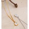 Eetit Simple Stainless Steel Natural Stone Oval Pendant Necklace Popular Fashion Collar Jewelry Hypoallergenic