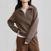 2026 Autumn/Winter Women's Casual Loose Half-Zip Textured Knit Top