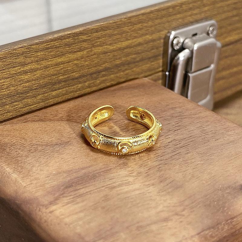 Французское ретро матовое кольцо-разомкнутое ирис нишевое легкое роскошное с высоким чувством средневековое кольцо женское Adjustable opening