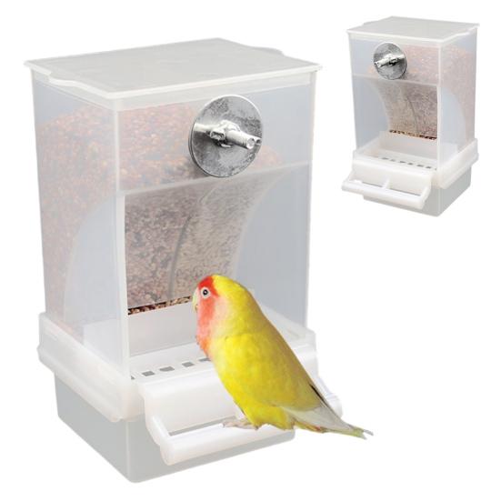Parrot Feeder Automatic Birdcage Parrot Feeder Large Capacity Birdseed Dispenser Cage Food Container for Small And Medium Parrots