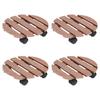 Day and Night - Day and Night Plant Stands with Wheels 4 Pcs Brown WPC Ø30x7.5 Cm