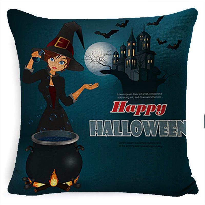 Halloween Pumpkin Horror Series Linen Pillow Cover Car Cushion Pillow