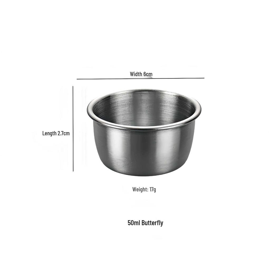 50/70ML Stainless Steel Sauce Cup with Silicone Lid - Leak-Proof Seasoning and Dipping Container