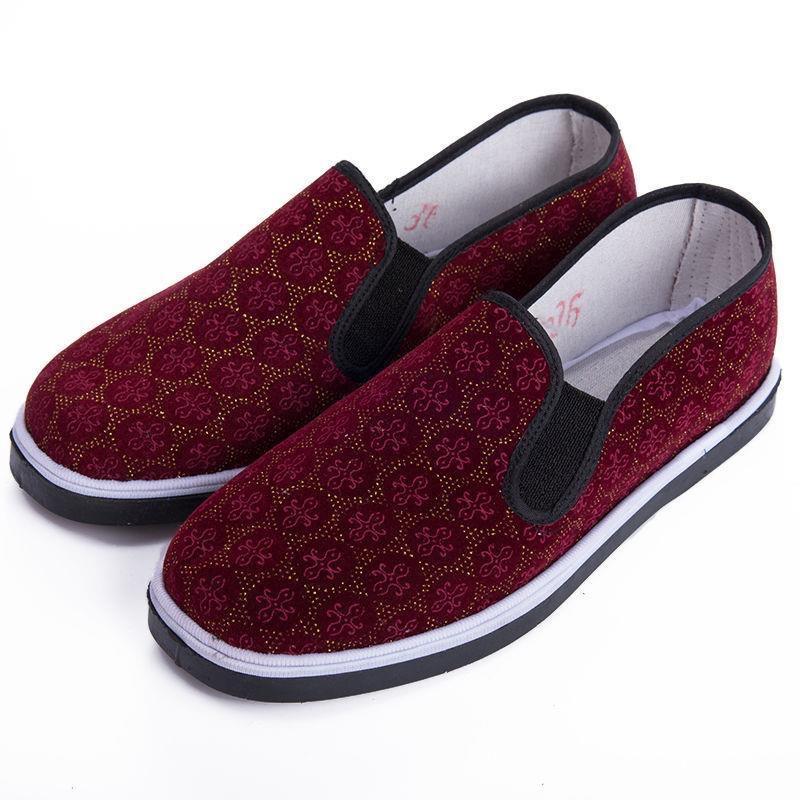 Women's Cloth Shoes New Soft-soled Women's Single Shoes Flat-soled Old Beijing Red Handmade Women Comfortable and Versatile