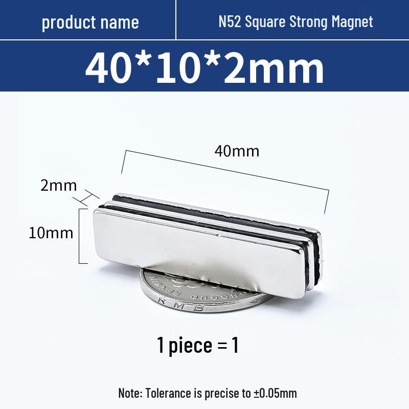 N52 40mm Neodymium Iron Boron Square Magnet Strip