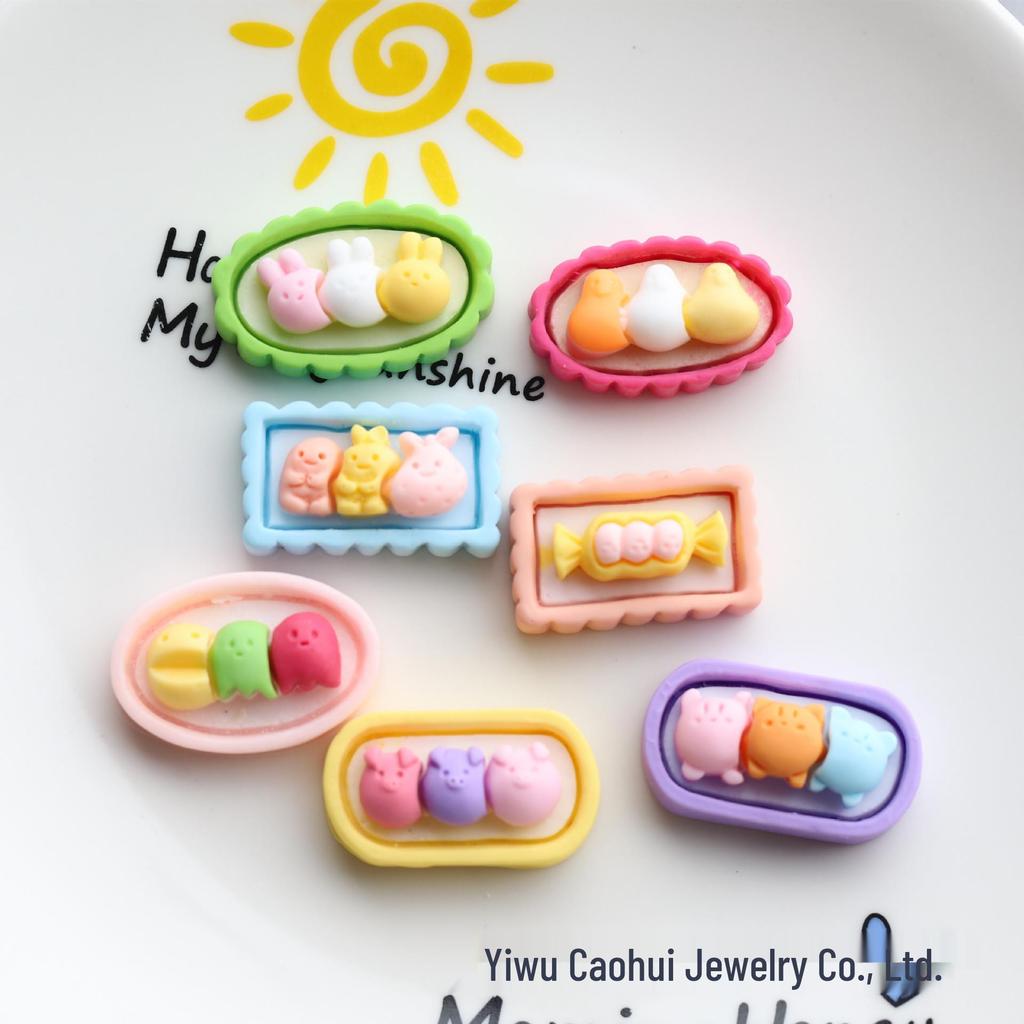 Cartoon Food Toy Resin Jewelry Accessories: DIY Cream Glue Handmade Materials - Candy, Dinner Plate, Sushi Box