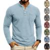 Men's Vintage Distressed Long Sleeve Button Shirt
