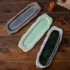 1PC Retro hotel restaurant family sushi plates, long pastry plates, long square sashimi tableware