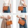 Three Leather Messenger Shoulder Bag Clutch Ladies Vintage Handmade Clutch