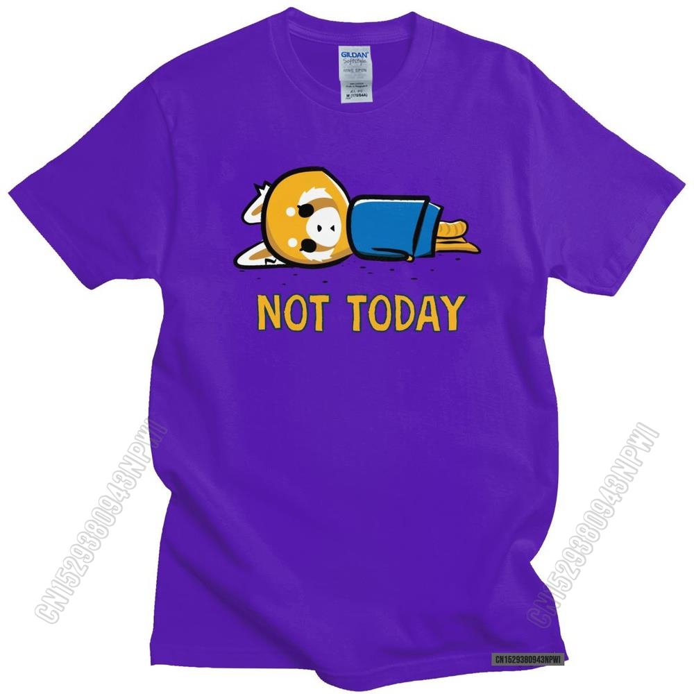 Funny Not Today T Shirt Men Fashion Aggretsuko Aggressive Retsuko T-Shirt Loose Fit Clothing Anime Manga Tee Tops Merch