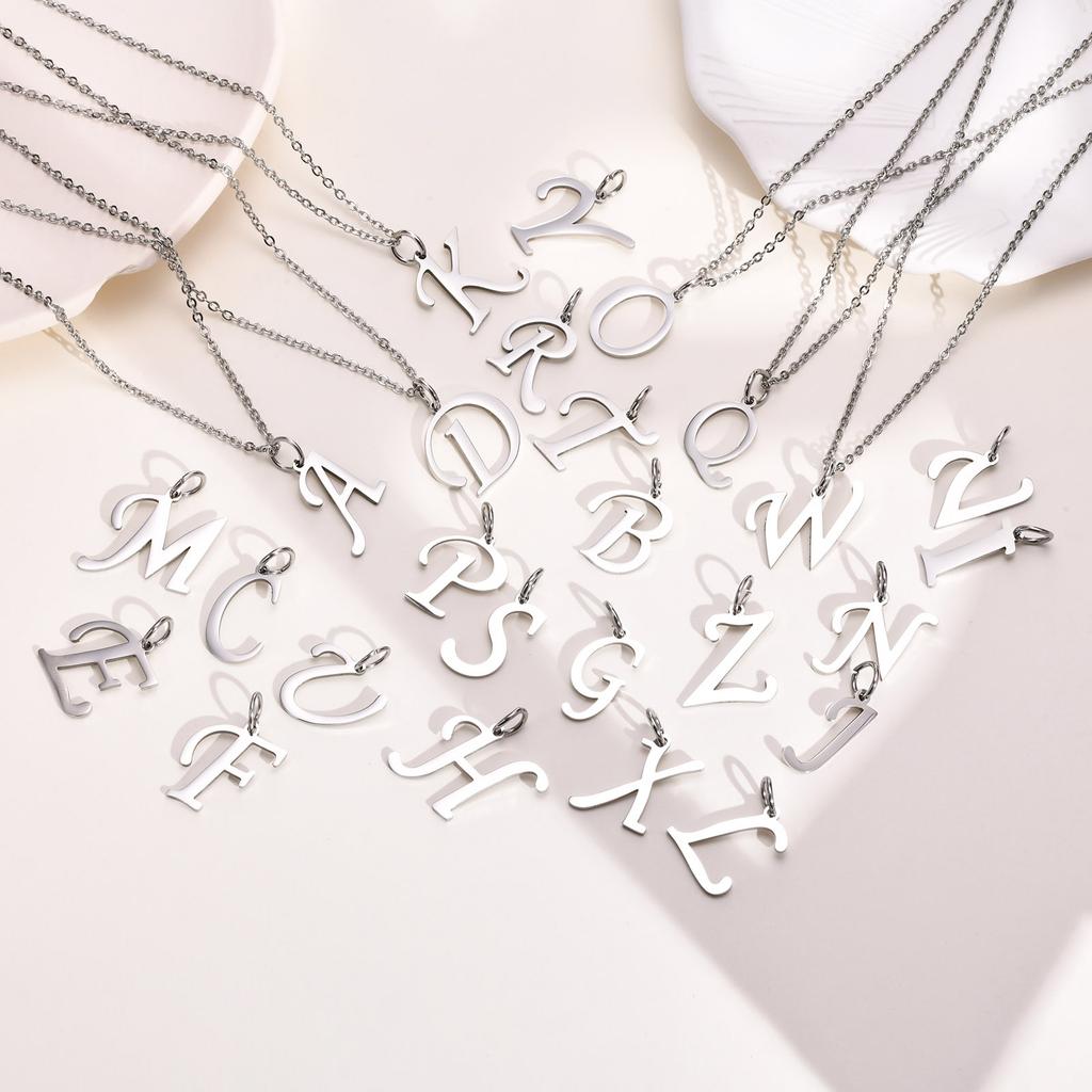 Vnox Stainless Steel Initial Letter A-Z Necklaces for Women Men Gift Jewelry,4 Colors Option