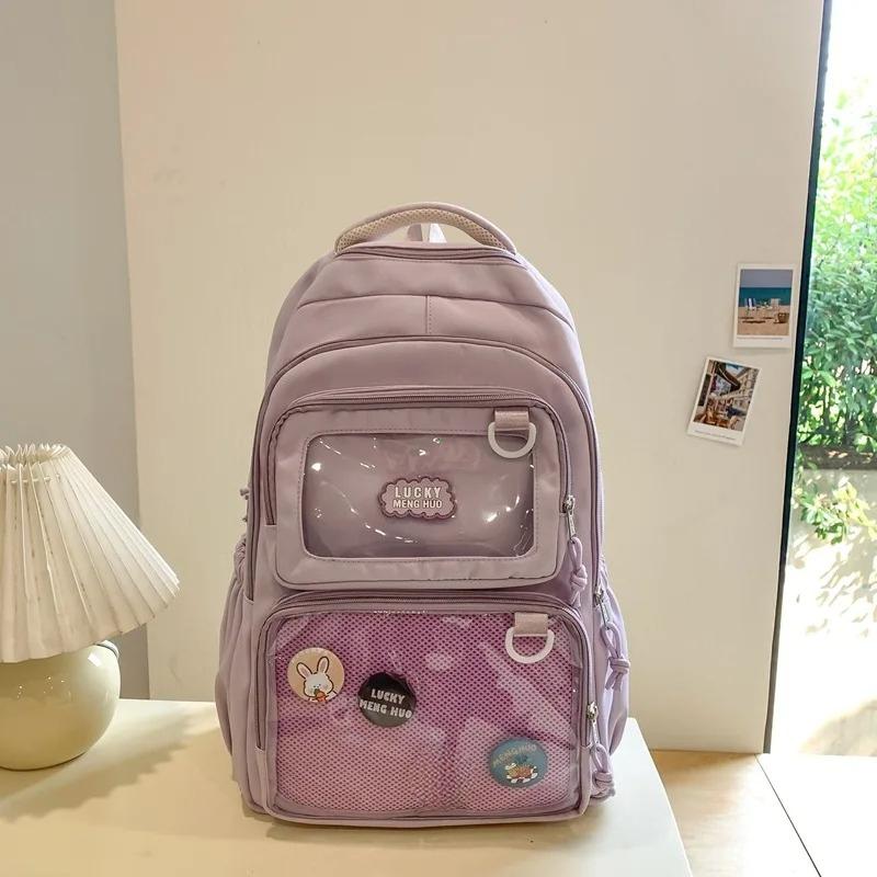 Mochila Kawaii de Estilo Japonés para Niñas Bolsa Ita Transparente para Mujeres Mochila de Gran Capacidad Mochila Escolar de Moda para Estudiante Universitario JK