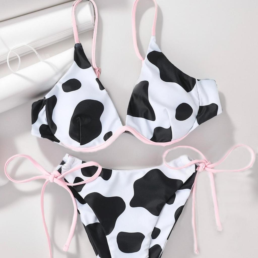 2024 European & American Style Print Underwire Sexy Bikini Swimsuit for Women