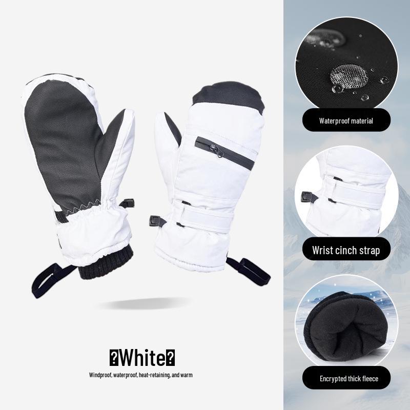 Unisex zimní lyžařské rukavice: Silný samet, voděodolný, větruodolný, dotykový displej, protiskluzový pro venkovní cyklistiku