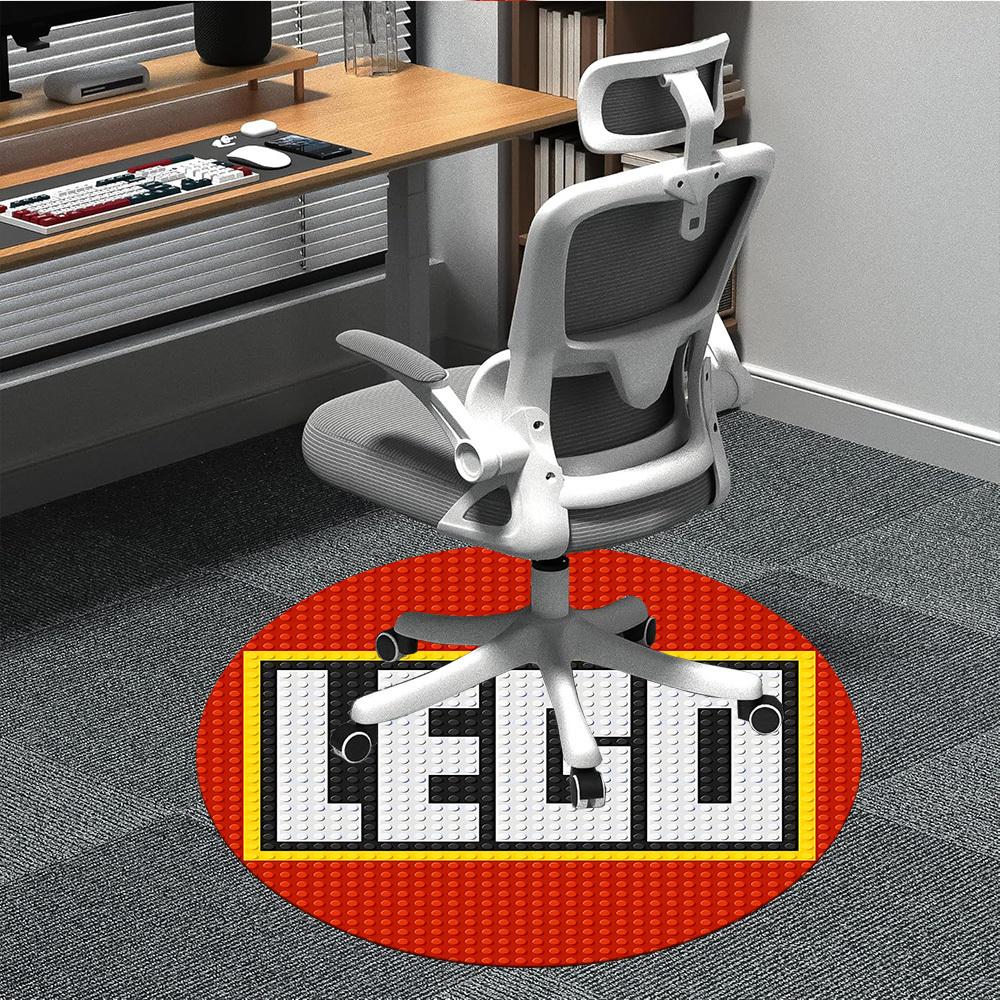 

1 шт. Коврик для пола LEGO Office, круглый, для помещений, подходит для офиса, под офисные кресла, спальни, гостиной, домашнего декора, декора комнаты 80cm