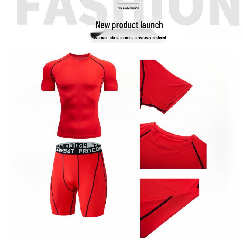 Men's Cross-Border Fitness Compression Set: Tight Base Layer for Sports, Basketball, Football, Running, and Yoga.