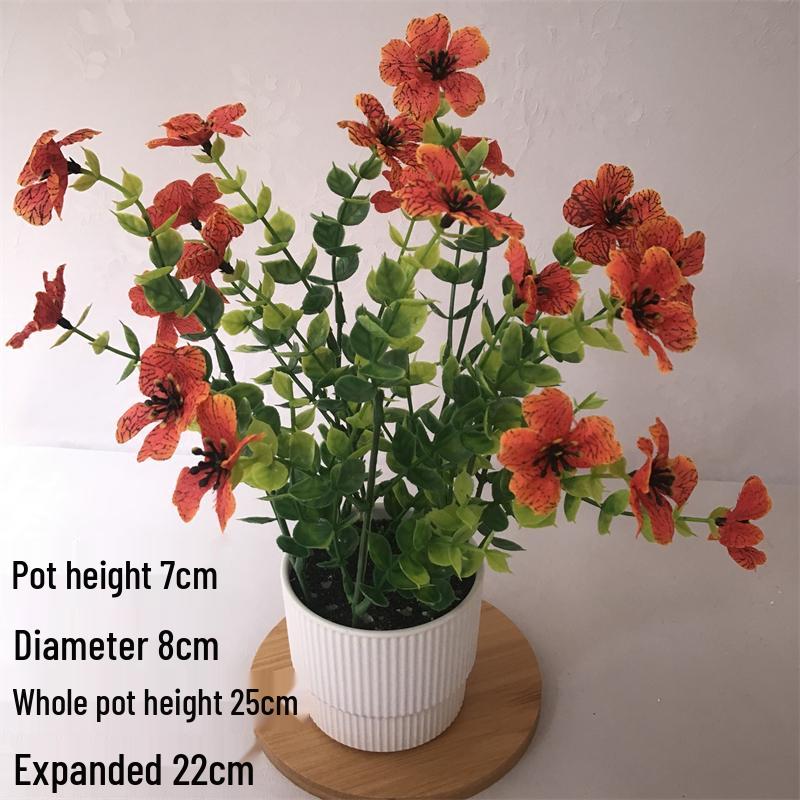 Small Silk Carnation Decorative Flower In Pot for Living Room, Coffee Table, or Dining Table Arrangement