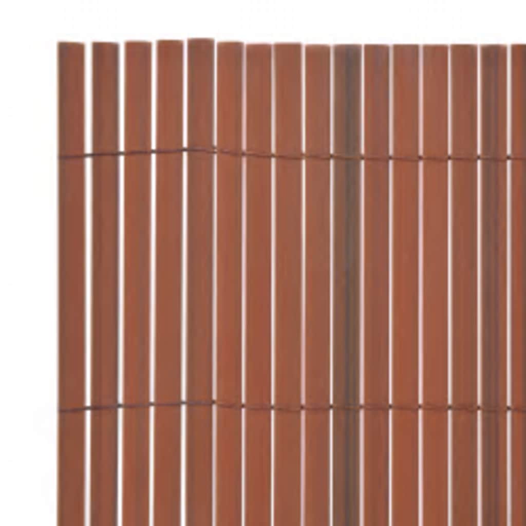 Double Sided Garden Fence 90 x 400 cm Brown
