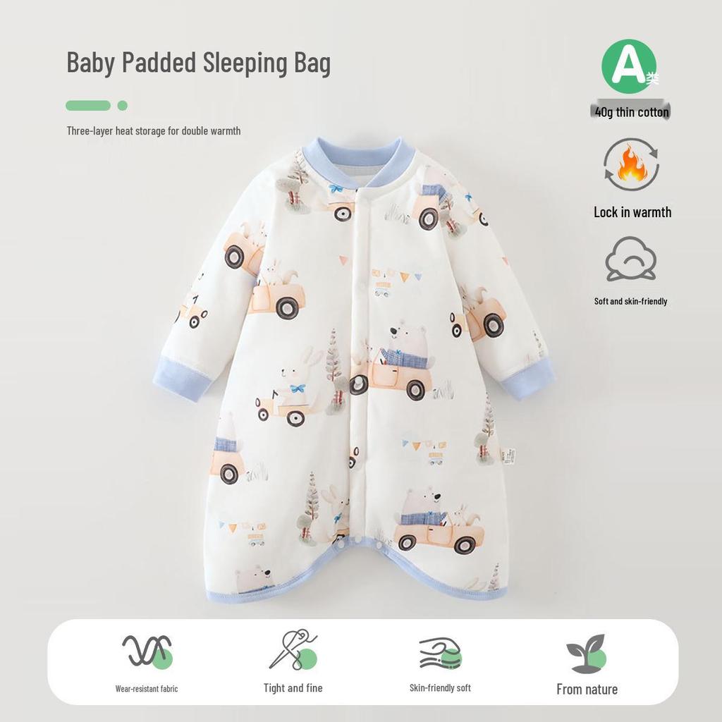 Spring & Autumn Baby Pajamas: Lightweight Pure Cotton Sleeping Bag & Anti-Kick Blanket for Infants and Toddlers