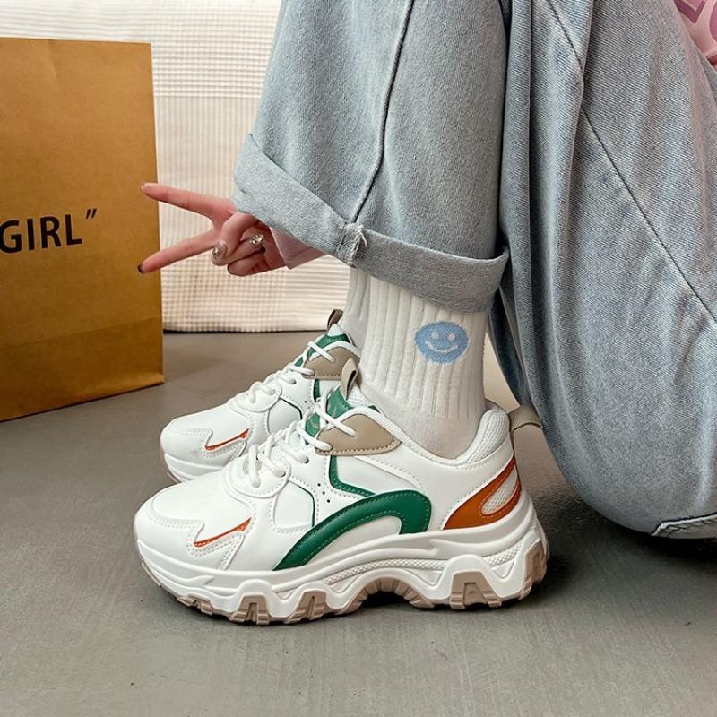 Fashion 2025 Sneakers Women Platform Flat Shoes Woman Shoes Green Casual Trainers Ladies Chunky Sneakers Women Shoes