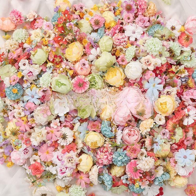 20/50Pcs Mix Artificial Flowers Silk Rose Fake Flowers Heads for Home Decor Wedding Decoration DIY Craft Garland Gifts Accessory