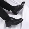 Leather shoes men's autumn British style business dress leather casual men's black suit height-increasing wedding groom shoes