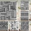 1 Pc Black White Geometric Print Polyester Shower Curtain Waterproof Fabric Partition Bathroom Curtain ,Decoration Bath Curtain
