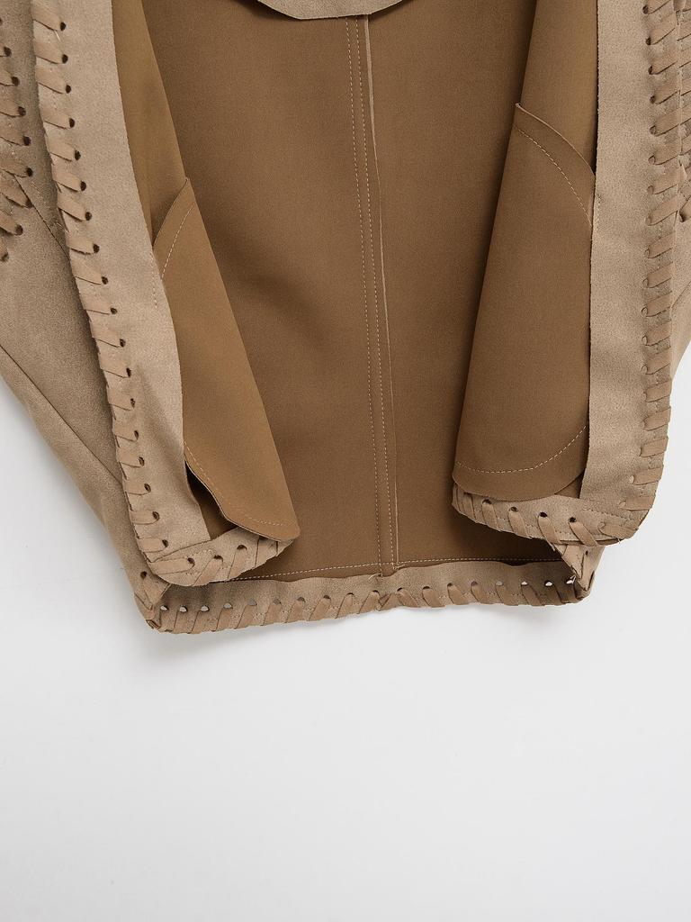 2025 Léto Dámský Etnický Styl Tkaná Semišová Vesta Top