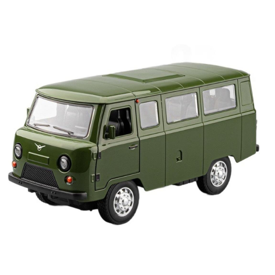 

1/18 UAZ Traveler Автомодель-фургон зі сплаву Металеві литі моделі Позашляховики Модель автомобіля Звук та світло для симуляції Колекція Іграшка для дітей Подарунок зелений