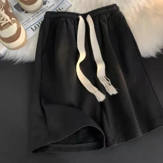 Unisex Letnie Luźne Spodenki Koszykarskie - Jednolity Kolor, All-Match, Luźne Spodnie Dresowe Ze Ściągaczem