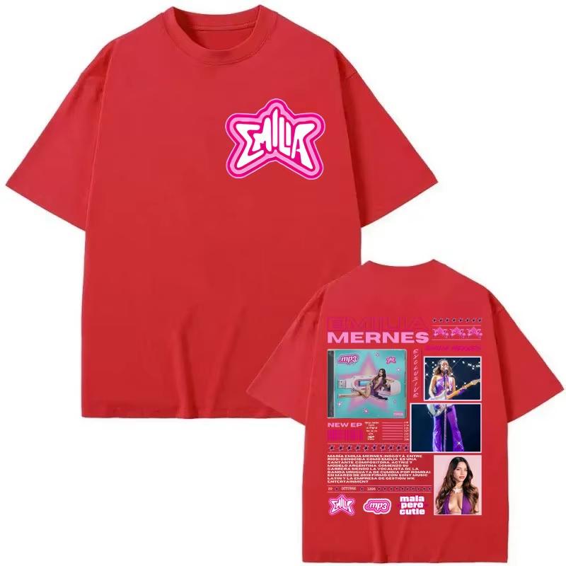 Emilia Merne MP3 Album Tour Graphic T Shirt Men Women Clothing Fashion Y2k Oversized T-shirt Summer Casual Short Sleeve T-shirts