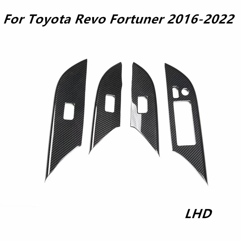 ABS Carbon Fiber Interior Decoration Cover Trim Stickers for Toyota Revo Fortuner 2016-2024 Accessories Windows Control Panel