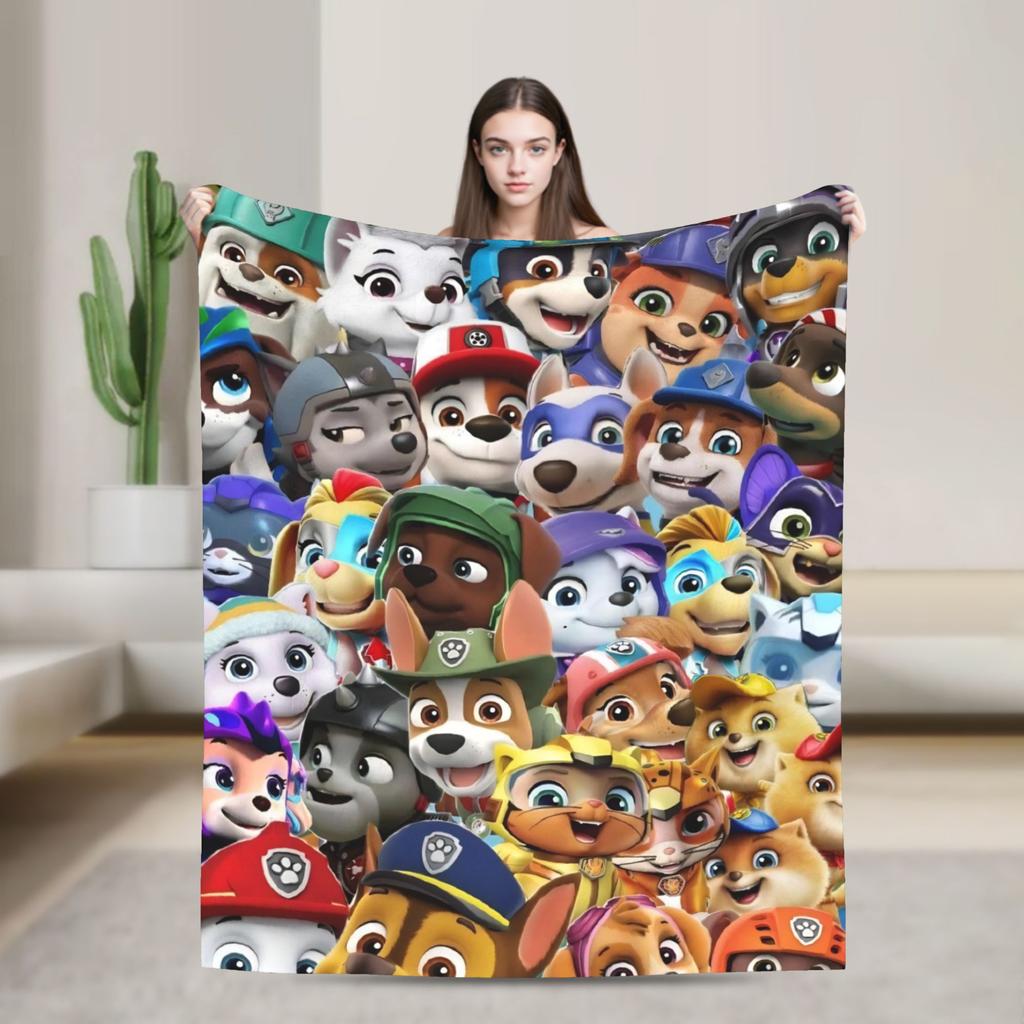 Paws Dog Cartoon blanket  Flannel Funny Breathable Throw blankets for Coverlet Decoration