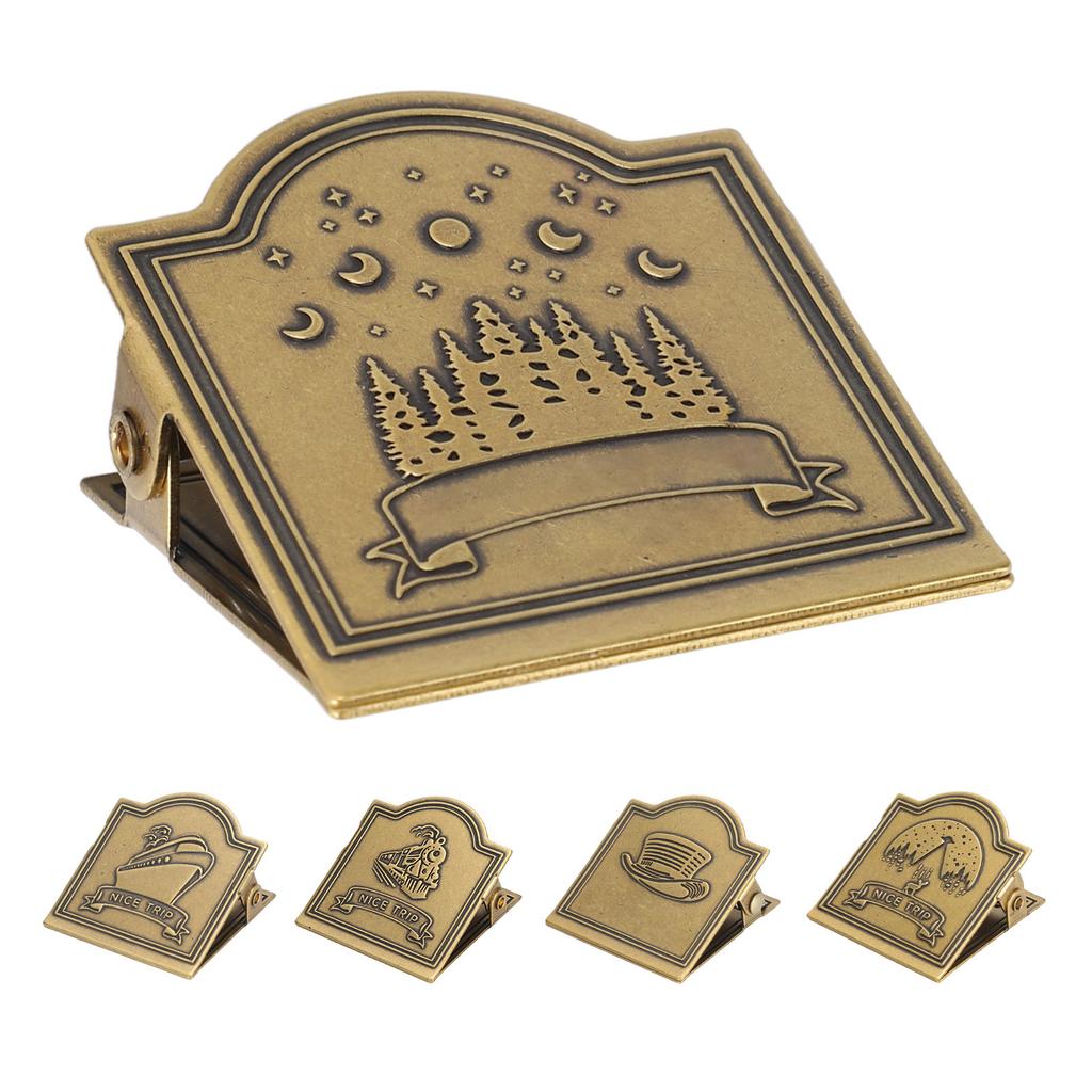 Brass Clip Vintage Decorative Strong Clamping Force Book Clip for Journal Notebook Drawing Pa